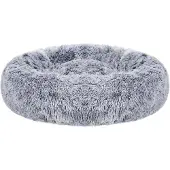 Feandrea Wasbaar donutvormig hondenbed met zacht pluche, Lichtgrijs / S (50 x 50 cm)