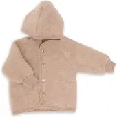 Engel - Kinder Kapuzenjacke mit Holzknöpfen - Wollen vest 50/56, beige