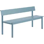 Muuto Linear Steel bank met rugleuning Pale blue, 170x34 cm