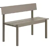 Muuto Linear Steel bank met rugleuning Taupe, 110x34 cm