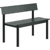 Muuto Linear Steel bank met rugleuning Black, 110x34 cm