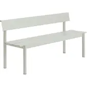 Muuto Linear Steel bank met rugleuning Grey, 170x34 cm