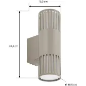LINDBY Buitenverlichting , Lurinda, dimbare, Grijs, Balkon, Metaal, Modern