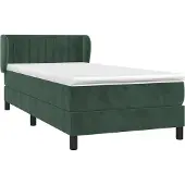 vidaXL Boxspring met matras fluweel donkergroen 100x200 cm