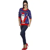 Wilbers Kersttrui rocking Santa 'Ho Ho Ho' - Maat L