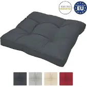 Beautissu loungekussen XLuna †“ zitkussen grafiet grijs 60x60 cm kussen in matraskussen kwaliteit
