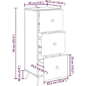 vidaXL Ladekast Zwart 33 x 34,5 x 90 cm Bewerkt hout