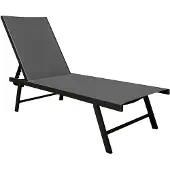 VIVERE Sentosa Phifer & Aluminum Sun Lounger - Black Chrome