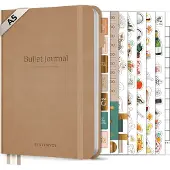Systemyze Bullet Journal – Notitieboek A5 – Journal Notebook – Hardcover Vegan Leer – Taupe