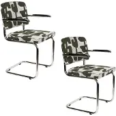 Zuiver Ridge Deco Symbols Eetkamerstoelen Armleuning Groen - Set van 2