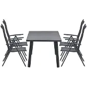 Garden Impressions Osaka verstelbare stoelen 4 stuks + Terni tafel