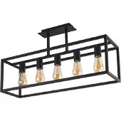 Lyora Strakke hanglamp Crate 5-lichts zwart
