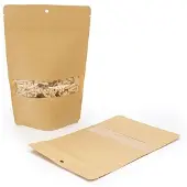 Packlinq Stazakken Kraft 13x8x20,5cm | 113 gram met ophanggat (100 stuks) | Doypacks | Stand up pouches