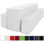 Beautissu Biertischhusse Comfort L 3tlg. Set lang 220x50cm wit