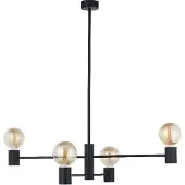 Licht-Erlebnisse 4-lichts zwarte hanglamp Radius