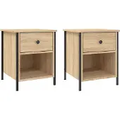 vidaXL Nachtkastjes 2 st 40x42x50 cm bewerkt hout sonoma eikenkleurig
