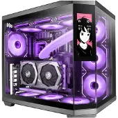 Mars Gaming MC3TCORELCD, Midi-tower, PC-behuizing, Zwart, ATX, Micro ATX, Mini-ITX, Gehard glas, Gaming