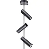 Sigma Plafondspot Leda 3, 3-lamps, zwart dimbaar, zwart, Woon-/ Eetkamer, metaal, Modern, buitenspot