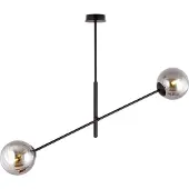 Emibig Kalundborg hanglamp zwart met 2 glazen gerookt E14 - Perfecte verlichting voor elke ruimte