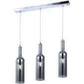 REALITY IMPORT Hanglamp Bottle, chroom, 3xE27, 40W, metaal, afmetingen: 120x61x8 cm, IP20, merk: Reality