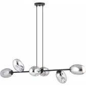 Emibig Hanglamp 6xE14 10W PANDORA, 6 grijze lampenkappen, model 1263/6