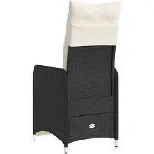 vidaXL Tuinstoelen 2 st verstelbaar met kussens poly rattan zwart