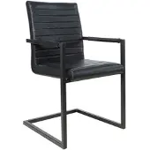 Invicta industrieele sledestoel LOFT antiek zwart met armleuning ijzeren frame - 37082