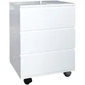 Invicta Moderne rolcontainer BIG DEAL 45cm wit hoogglans 3 lades - 16808