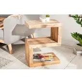 Invicta Handgemaakte bijzettafel S 60cm massief mangohout verstelbaar - 41001