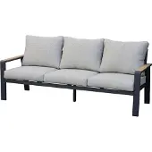 AVH-Collectie Lola 3-zitsbank aluminium antraciet soft grey kussens