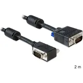 DeLOCK 83173 VGA-kabel VGA Aansluitkabel VGA-stekker 15-polig, VGA-stekker 15-polig 2.00 m Zwart Schroefbaar