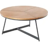 Riess Design salontafel OAK ELEGANCE 80cm eiken zwart metalen frame - 41205