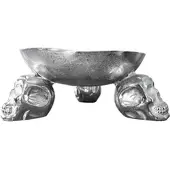 Invicta Design fruitschaal SKULL 35cm zilveren aluminium schedelschaal - 22917