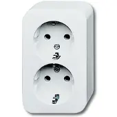 Busch Jaeger Busch-Jaeger Opbouw Wandcontactdoos 2V Randaarde KV Wit