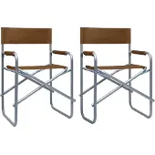 vidaXL Regisseursstoelen 2 st staal bruin