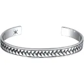 KUZZOI - Armband - Herren Armreif Zopfmuster 925 Sterling Silber - Heren