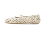 Bianco Ballerina met riempjes 'Stella' offwhite