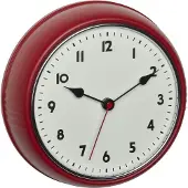 OEM Rode metalen klok, diameter 24 cm, analoog
