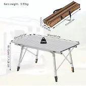 OEM Opklapbare aluminium tafel, 52x90x72 cm, geschikt voor camping en balkon