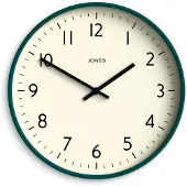 OEM Moderne, ronde wandklok, 30 cm, donkergroen, met een goed leesbaar uurwerk