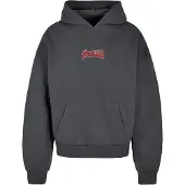 MJ Gonzales Sweatshirt 'Ornament of Ashes' donkergrijs / rood / bordeaux / wit
