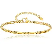 LGT JWLS Stalen Schakelarmband Minimalistisch Dames Goudkleurig