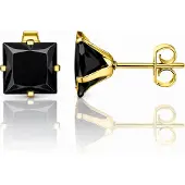 LGT JWLS Classic Stud Oorbellen Vierkant - Zwart Goud-6mm