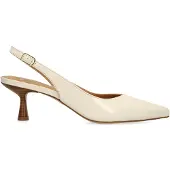 Manfield - Dames - Off white lakleren slingbacks - Maat 39