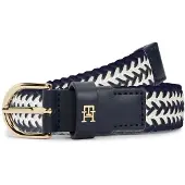 Tommy Hilfiger Riem 'Essential TH Monogram Braided Elastic' navy / offwhite