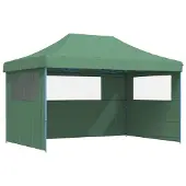 vidaXL Partytent inklapbaar pop-up met 3 zijwanden groen