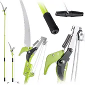 Kadax 2-in-1 takkenzaag met geïntegreerde takkenschaar, boomzaag met telescoopsteel 142–287 cm, telescopische tuinzaag met takkenschaar, telescopische zaag met tuinschaar