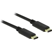 DeLOCK Premium USB-C naar USB-C kabel - USB2.0 - tot 20V/3A / zwart - 2 meter