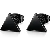 Cilla Jewels oorknoppen Edelstaal Driehoek Zwart