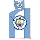Cofi1453® Manchester City polyester dekbedovertrek, 140x200 cm, en kussensloop, 60x70 cm
